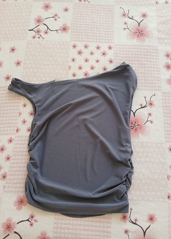 Diğer Kadın Gri Drapeli Kolsuz Mini Atlet