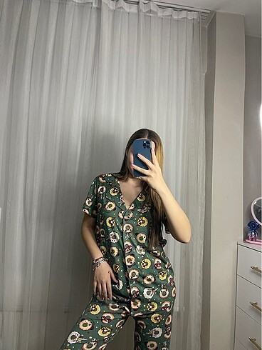 Diğer Donut desenli pijama takımı