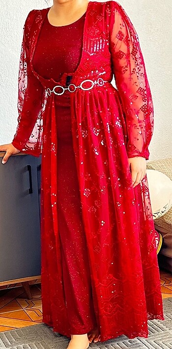38 Beden bordo Renk Yöresel. Abiye
