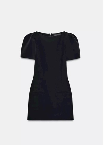 ZARA Pilili Cepli Mini Elbise - Görsel 3