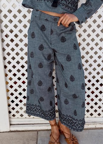 Zara Nakış İşlemeli Culotte Pantolon