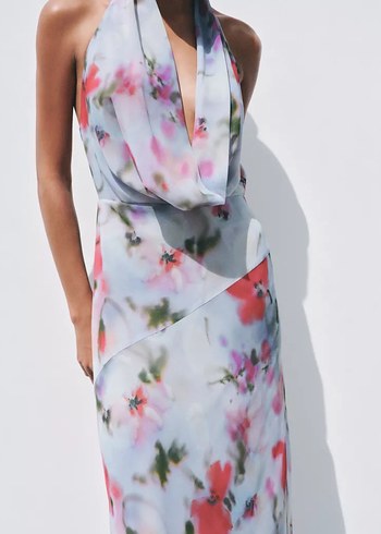 Zara Zara Halter Midi Elbise
