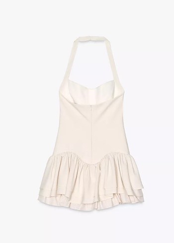 Zara Zara Halter Yakalı Volanlı Mini Tulum Elbise