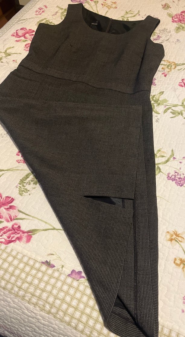 Kemer Detaylı kahverengi Midi Kalem Elbise - Görsel 4