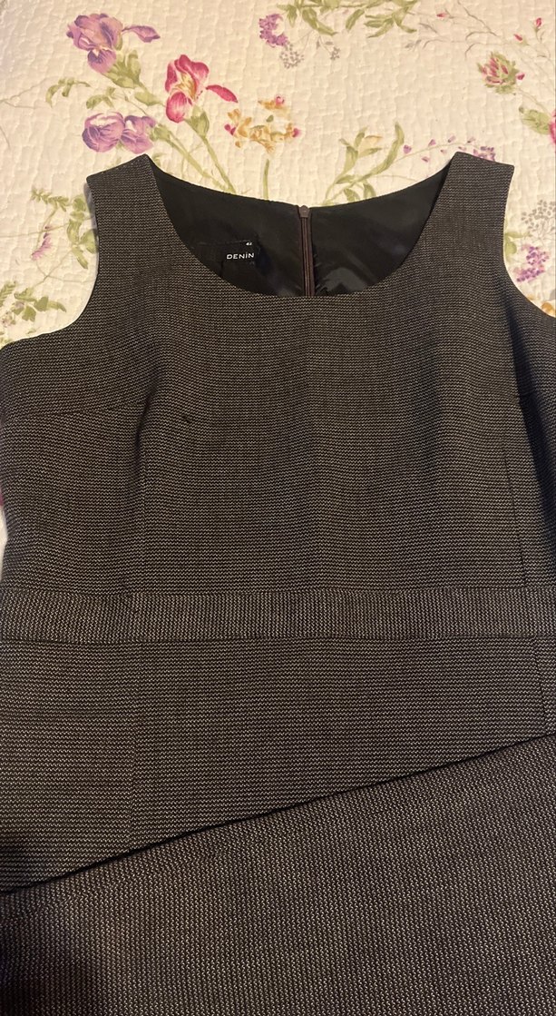 Kemer Detaylı kahverengi Midi Kalem Elbise - Görsel 3