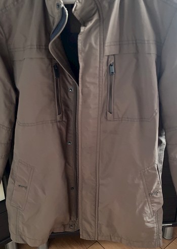 Bej Erkek Kemerli Midi Mont - Görsel 6