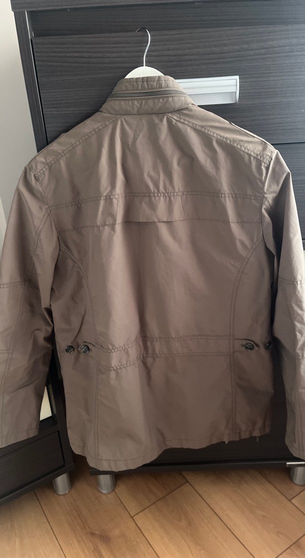 Bej Erkek Kemerli Midi Mont - Görsel 3