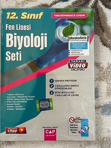 ÇAP Yayınları 12. Sınıf Fen Lisesi Biyoloji Seti