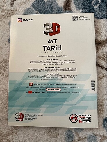  3D Yayınları AYT Tarih Soru Bankası