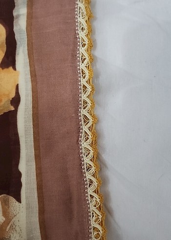 Bohem Tarzda Kahverengi Kadın Tülbent - Görsel 2