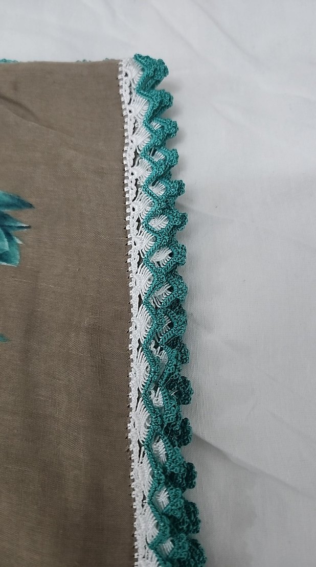 Dantel Detaylı Çok Renkli Bohem Kadın tülbent - Görsel 2