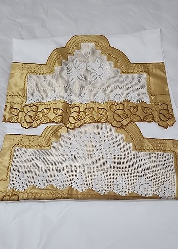 Dantel işlemeli pike takımı - Görsel 4