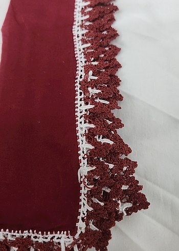 Bordo Çiçek Desenli Kadın tülbent - Görsel 2