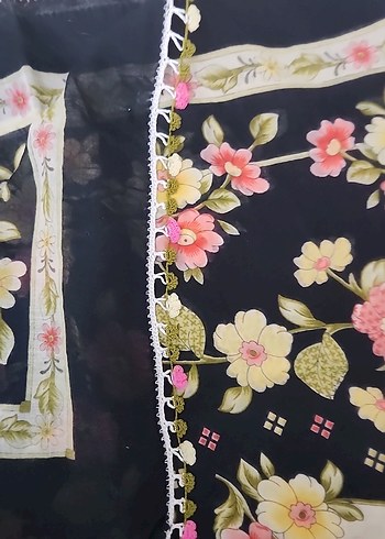 Çiçek Desenli Çok Renkli Kadın tülbent - Görsel 2