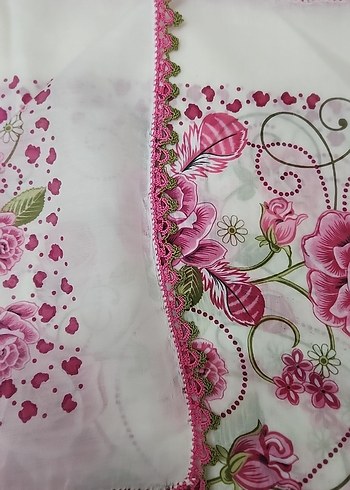 İğne oyası tülbent pembe - Görsel 2