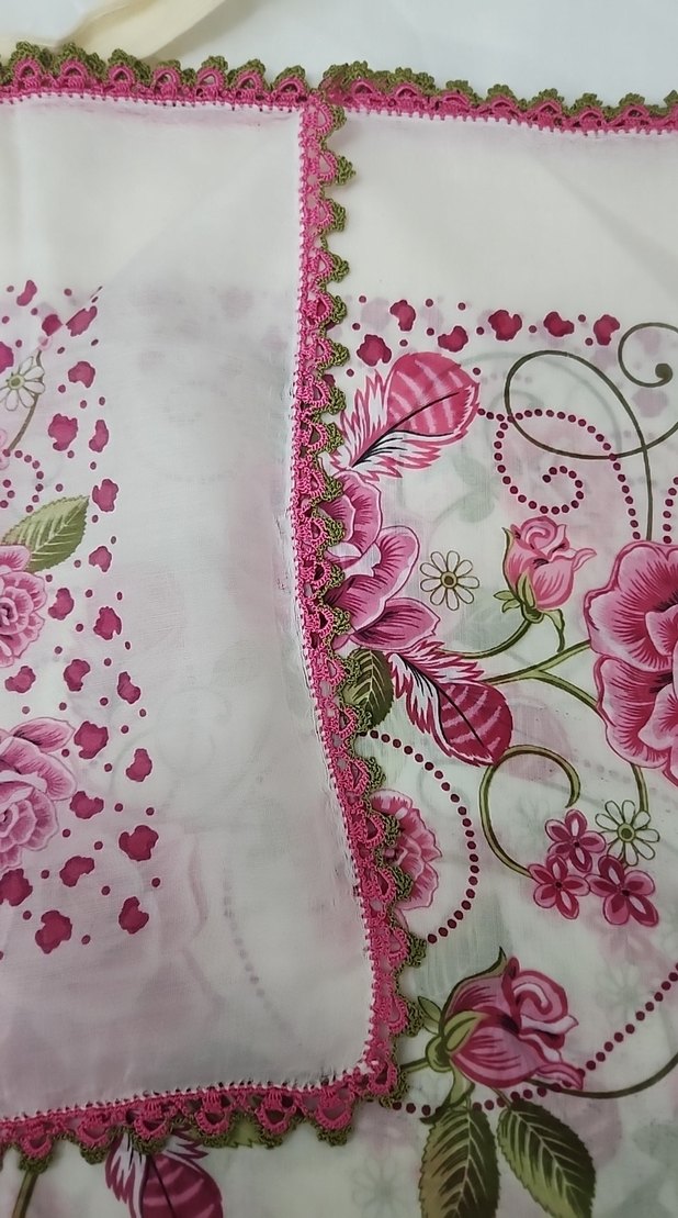 İğne oyası tülbent pembe - Görsel 2