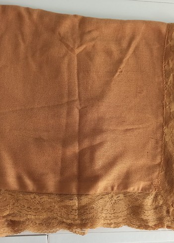  Beden Dantel Detaylı bek rengi Kadın Şal