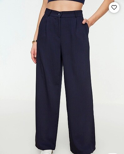 Lacivert yüksel bel wide leg jean