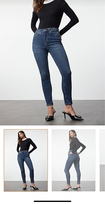 Trendyol & Milla Pusp up etkili koyu mavi yüksek bel skinny jeans