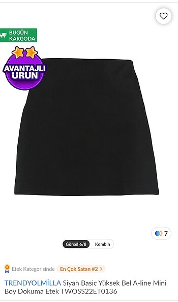 Trendyol & Milla Siyah mini etek
