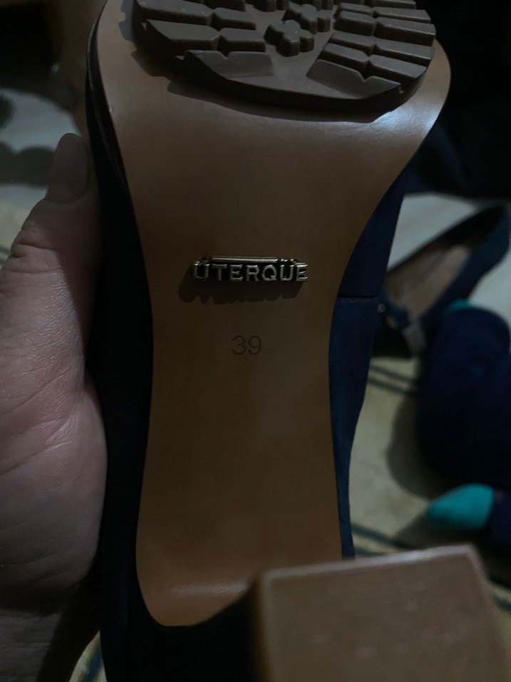 Kadın Lacivert Süet Tokalı Topuklu Ayakkabı - Görsel 4