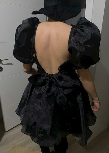 Kadın Siyah Gotik Mezuniyet Elbisesi - Görsel 3