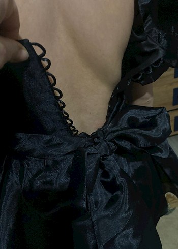 Kadın Siyah Gotik Mezuniyet Elbisesi - Görsel 8