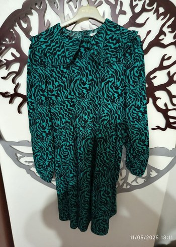 Uzun Kollu Turkuaz Batik Desenli Hamile Bluzu