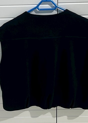 Siyah Fermuarlı Mini Kadın Yelek - Görsel 2