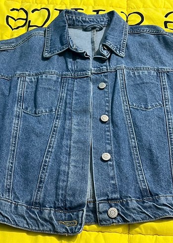 Düğmeli Mavi Denim Ceket - Görsel 2