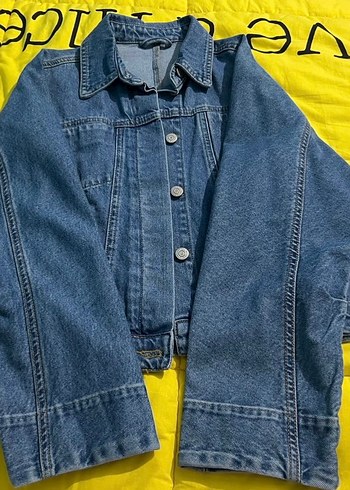 Düğmeli Mavi Denim Ceket - Görsel 3