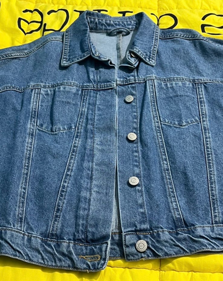 Düğmeli Mavi Denim Ceket - Görsel 2