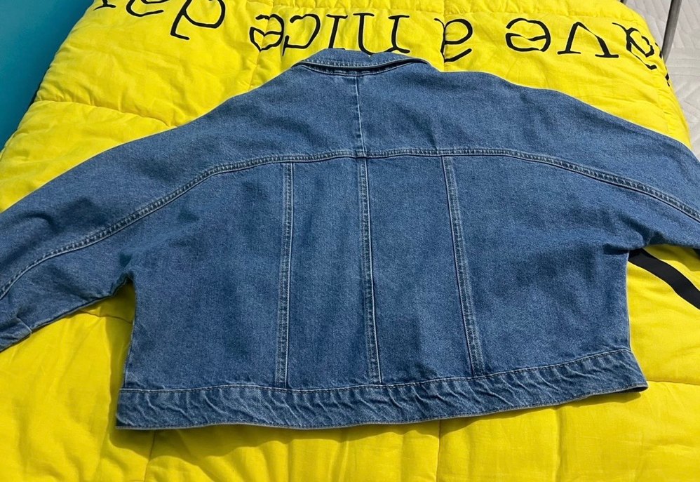 Düğmeli Mavi Denim Ceket - Görsel 4
