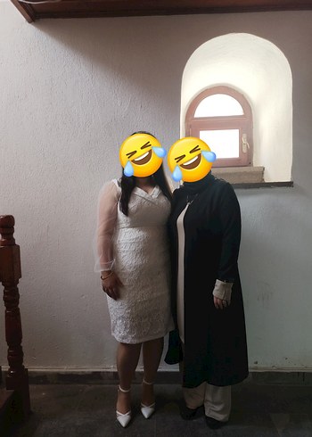 44 Beden beyaz Renk V Yaka Beyaz Midi Bohem nikah elbisesi