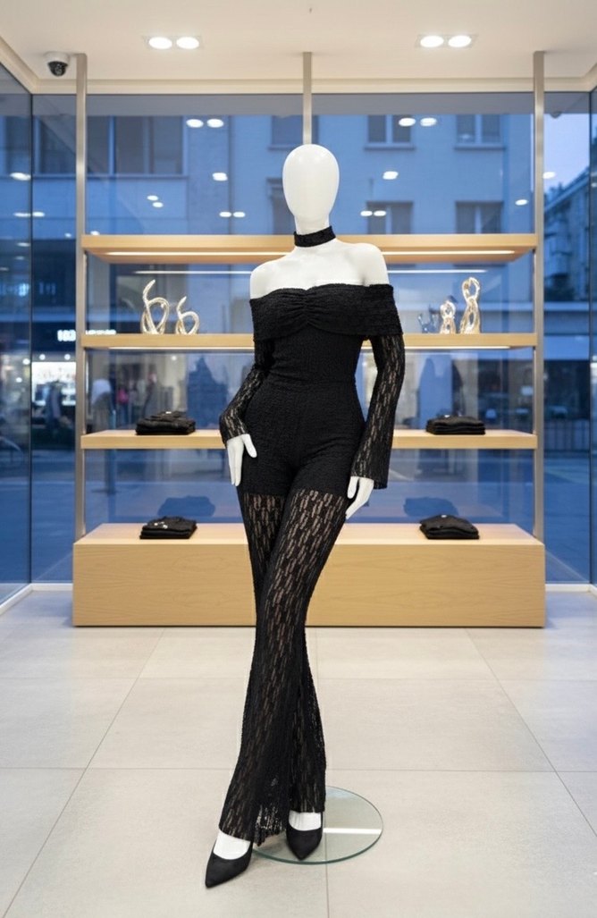 Siyah dantel tulum - Görsel 2