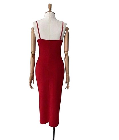 Kırmızı abiye elbise - Görsel 4