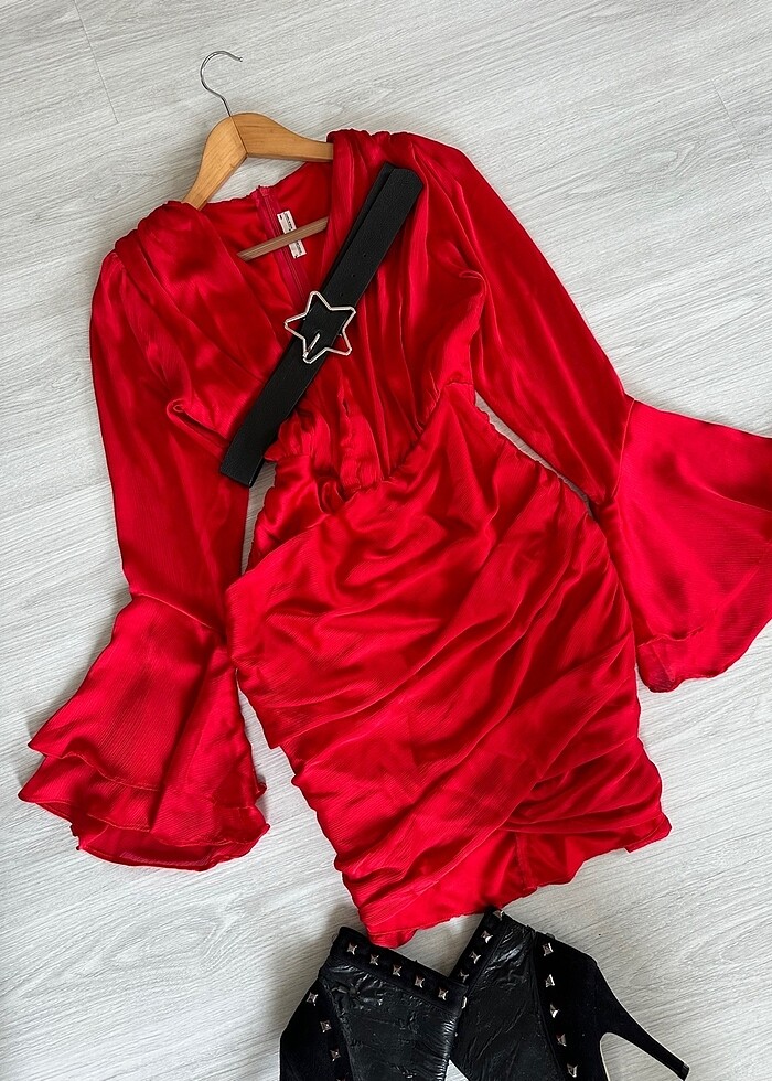 Saten elbise - Görsel 5