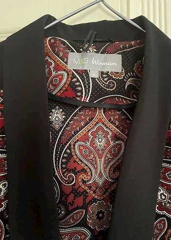 l Beden bordo Renk Desenli Bohem Kadın Blazer Ceket
