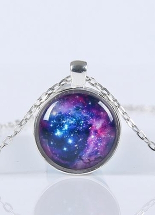 universal Beden Galaksi Nebula Camlı Kolye