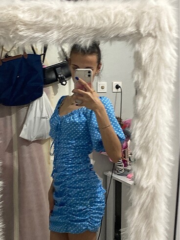 Büzgülü Mini Elbise - Görsel 2