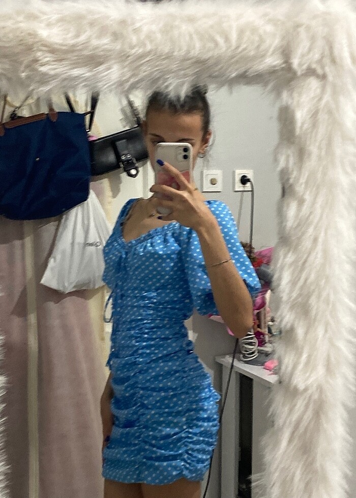 Büzgülü Mini Elbise - Görsel 2