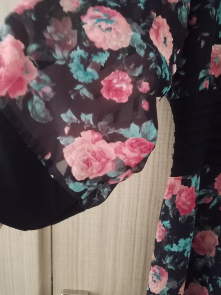 Çiçek Desenli Uzun Bohem Elbise - Görsel 5