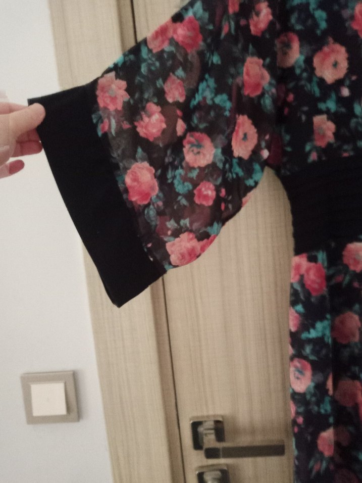 Çiçek Desenli Uzun Bohem Elbise - Görsel 3