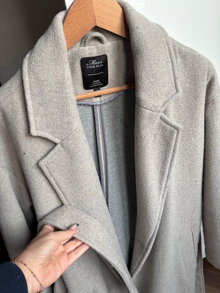 Bej Uzun Yünlü Kaban - Görsel 3