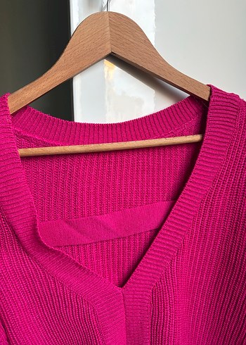 Pembe Triko Kadın Kazak - Görsel 5