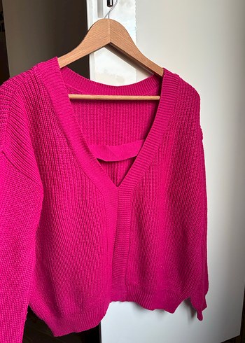 Pembe Triko Kadın Kazak - Görsel 2