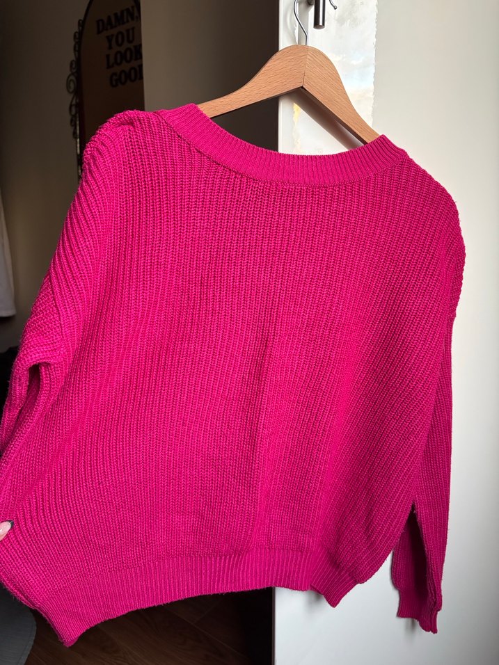 Pembe Triko Kadın Kazak - Görsel 4