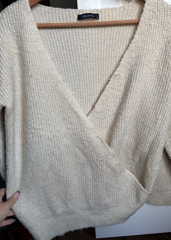 Bohem Stil V Yaka Örgü Kadın Hırka - Görsel 6