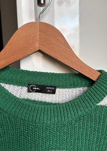 Defacto Yeşil Baskılı Örgü Kadın Kazak - Görsel 2