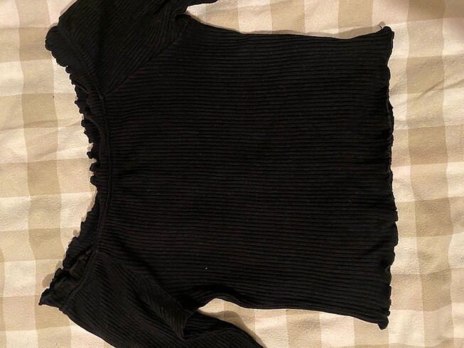 Siyah triko uzun kollu büstiyer - Görsel 7